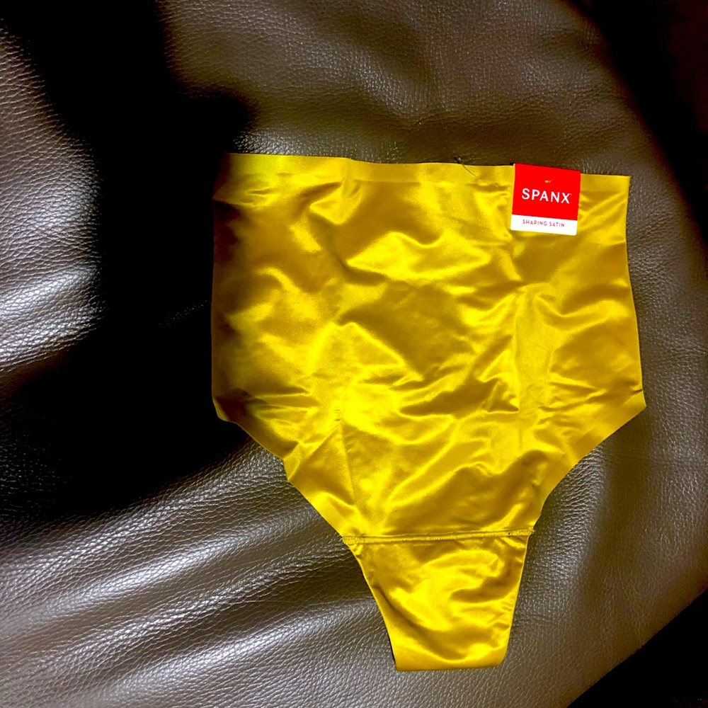 NWT Spanx Shaping Satin thong in Dijon color